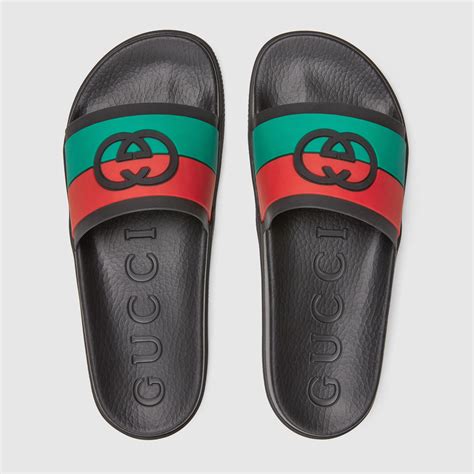 gucci interlocking slides men|gucci inspired men's slides.